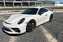 Chalk 2018 Porsche 911 GT3 with Two-Tone Stripes and HRE Wheels Looks Mean