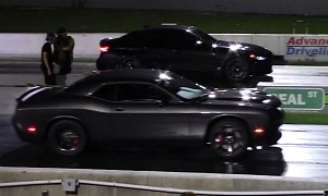 Challenger Hellcat Drags Camaro ZL1 and BMW M3, Someone Is in for a Big Surprise!