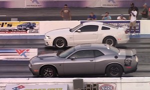 Challenger Hellcat Drags CTS-V, Turbo Mustang, and Camaro to Reveal Tuned Kitty's 9s Claws