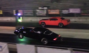 Challenger Hellcat Drags GTO and BMW, Classic Wheelie Camaro Poses a Real Threat