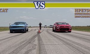 Challenger Hellcat vs. 751 HP Hennessey Camaro SS, the Funny Street Fighter Take