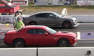 Challenger Scat Pack Bravely Challenges Charger Hellcat, Someone Gets Walked