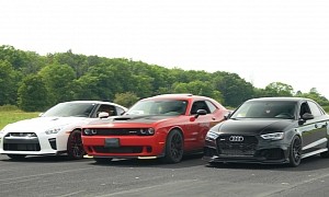 Challenger SRT Hellcat Tries To Cheat at the Starting Line but Gets Punished by Karma