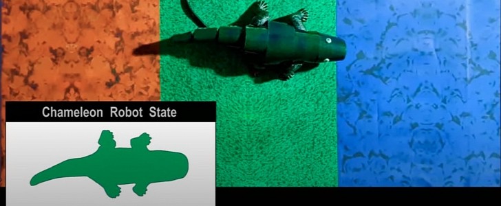 Chameleon robot changes its color in real-time