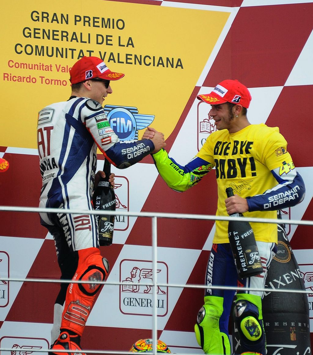Lorenzo and Rossi celebrate Valencia GP win