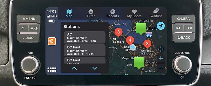 ChargePoint app on CarPlay