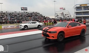 Charger Hellcat Drags Demon, Challenger, Camaro, Stomps All, and Posts a New World Record