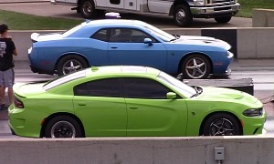 Charger Hellcat Races Challenger Hellcat, Corvette Z06, Others, Shocks Everybody