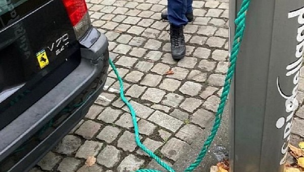 Volvo owner wanted badly to fuel his car with a rope but cops fined him 