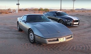 Check Out a $800 C4 Chevy Corvette Holding Its Own Against a $30k 2017 Mustang