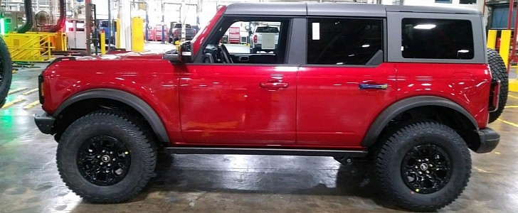 Red 2021 Ford Bronco First Edition spotted in factory