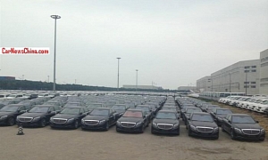 Check Out a Sea of Black S-Class Models Waiting for Delivery in China
