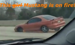 Check Out This Three-Wheel Ford Mustang Driving On the Freeway