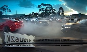 Chevrolet Camaro Driver Picks the Wrong Car to Do a Burnout in Front Of