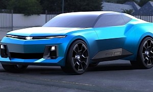 Chevrolet Camaro "E-Gen" Electric Muscle Car Shows Angry Face in Quick Rendering