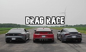 Chevrolet Camaro SS Drags and Rolls 2023 Nissan Z, Winner Gets to Race a Toyota Supra