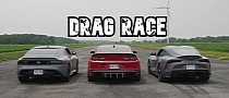 Chevrolet Camaro SS Drags and Rolls 2023 Nissan Z, Winner Gets to Race a Toyota Supra