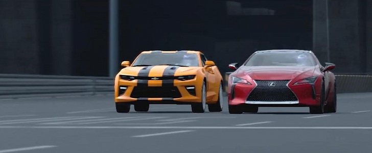 Camaro SS vs. Lexus LC 500 drag race