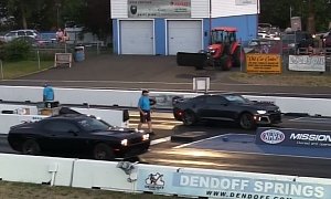 Chevrolet Camaro ZL1 vs. Challenger Hellcat Drag Race Is Manual Launch Torture