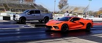 Chevrolet Corvette C8 Drag Races Tuned Ford F-150, Instantly Regrets It