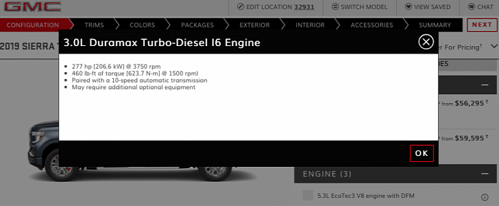 277-horsepower Duramax Diesel I6