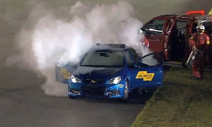 Chevrolet SS Pace Car Catches Fire During NASCAR Race