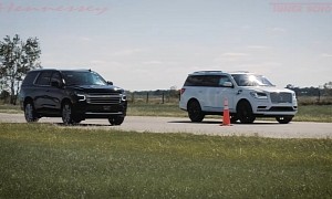 Chevrolet Tahoe Races Tuned Lincoln Navigator, Bus-Length Gaps Easily Occur