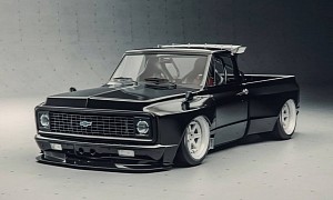 Chevy C10 "Black Box" Shows Muscular Widebody in Sharp Rendering