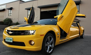 Chevy Camaro Bumblebee Unexplainably Turned into a Stretch Limo