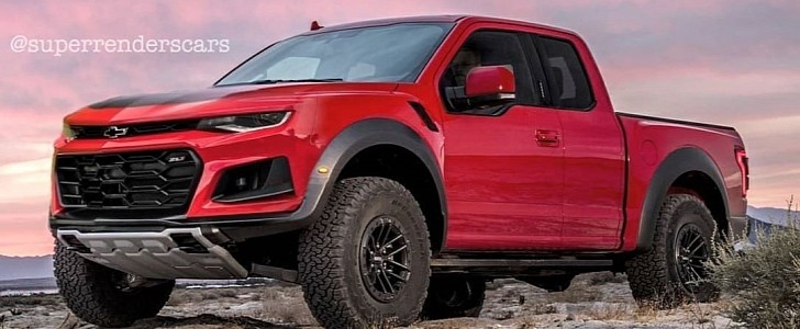 Chevy Camaro Pickup Face Swap Looks Like a Raptor Rival