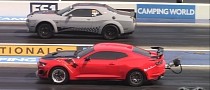 Chevy Camaro ZL1 Drags Challenger Hellcat and SRT Super Stock, They’re Eerie Close