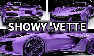 Chevy Corvette Z06 Lives Life in Purple, Gains Matching Large Wheels but Only Digitally