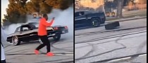 Chevy Monte Carlo on Big Alloys Does Donuts, Wheel Goes Bye-Bye