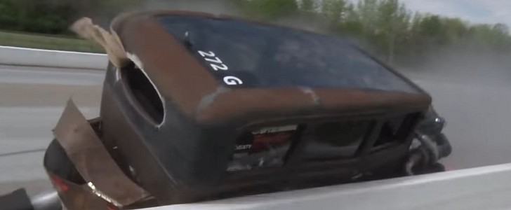 Chevy Nova Crashes at New Drag Strip, "Dirty 30" Rolls and Burts into Flames