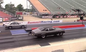 Chevy Nova SS Drag Races Fox Body Mustang, Gets Surprised Into Submission