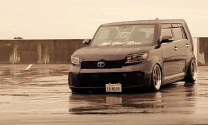 Chill Music and a Low Scion xB in the Rain