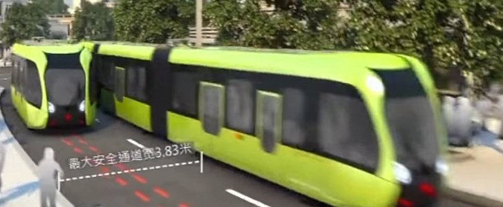 China's tram on wheels revealed