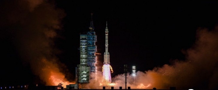 Shenzhou-13 took off atop of a Long March-2F carrier rocket