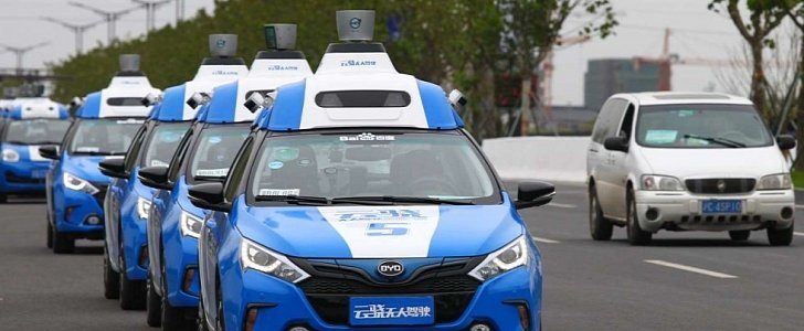 Baidu self-driving BYD cars