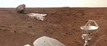 Chinese Zhurong Rover Finds Its Dusty Parachute and Backshell on Mars