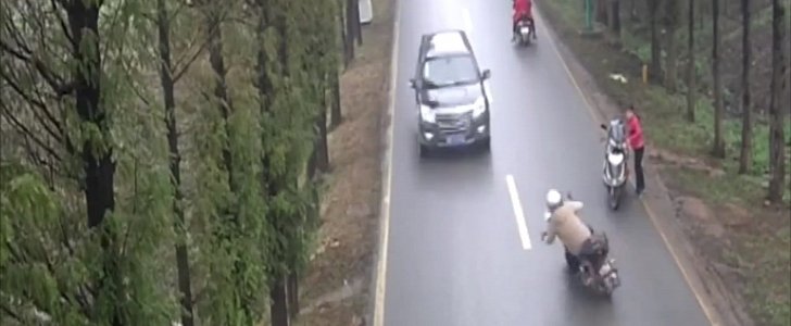 Motorcycle accident in China