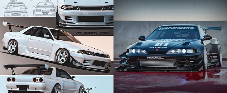 R32 Nissan Skyline GT-R auto gallery style or DC2 Honda Integra Time Attack