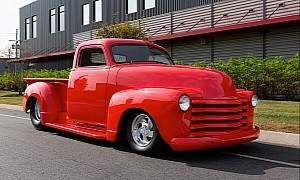 Chopped 1948 Chevrolet 3100 Is So Red Not Even the Pro Street Bits About It Matter