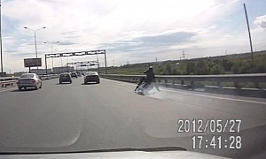 Chopper Brakes Excessively , Crashes On Highway