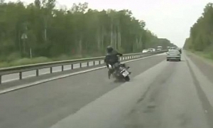 Chopper Wobbles and Crashes Hard