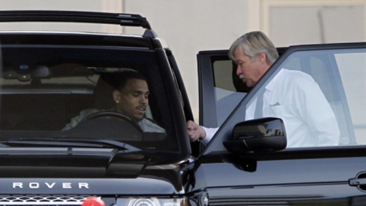 Chris Brown in his new Range Rover