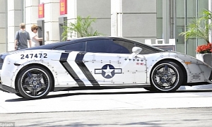 Chris Brown Dresses His Lamborghini Gallardo as Fighter Jet