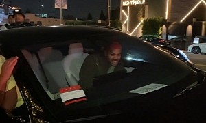 Chris Brown Goes Electric, Drives a Tesla in West Hollywood