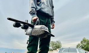 Chris Brown Poses with LV Airplane Bag and Mercedes-Maybach GLS 600 in the Background