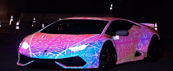 Chris Brown's Glowing Color Flip Huracan Brings Crazy Back - autoevolution